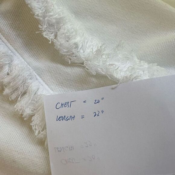 RAILS Kinsey Ruffled Fringed‎ Crewneck Sweatshirt in White size small cotton - Picture 9 of 9